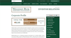 Desktop Screenshot of ir.wellesleybank.com